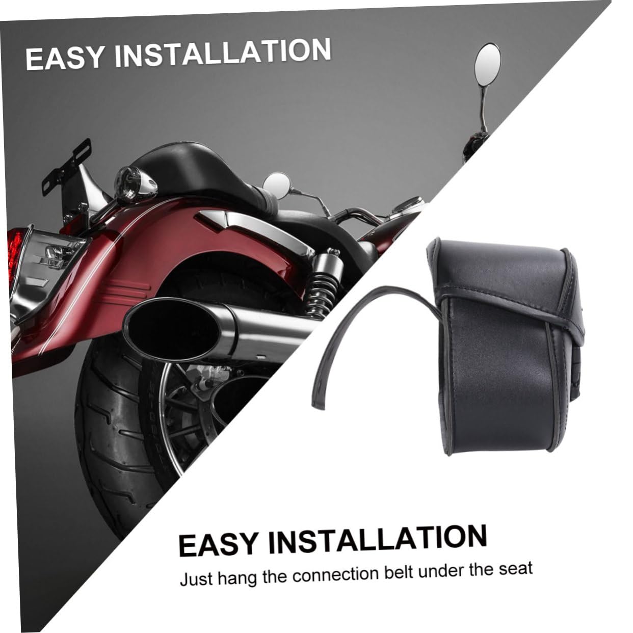 Borsello Moto in Pelle Pu Doppio Tasche Spaziosi Design Elegante per Attività Esterne