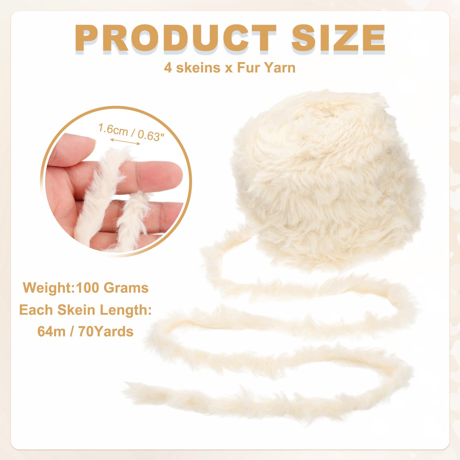 PATIKIL 70 Yards Fur Yarn - Image 2