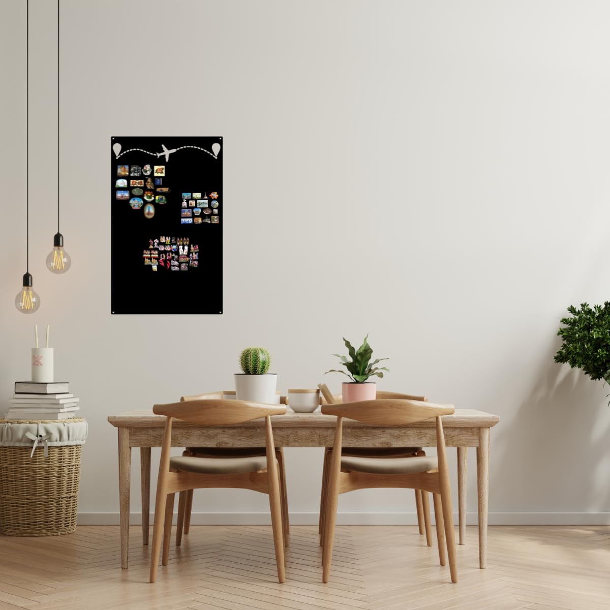 Tableau Magnétique - Tableau Effaçable en Acier - Idéal pour Aimants et Notes - Tableau Noir Magnétique Mural - Kit de Montage Inclus - 80x50 cm -