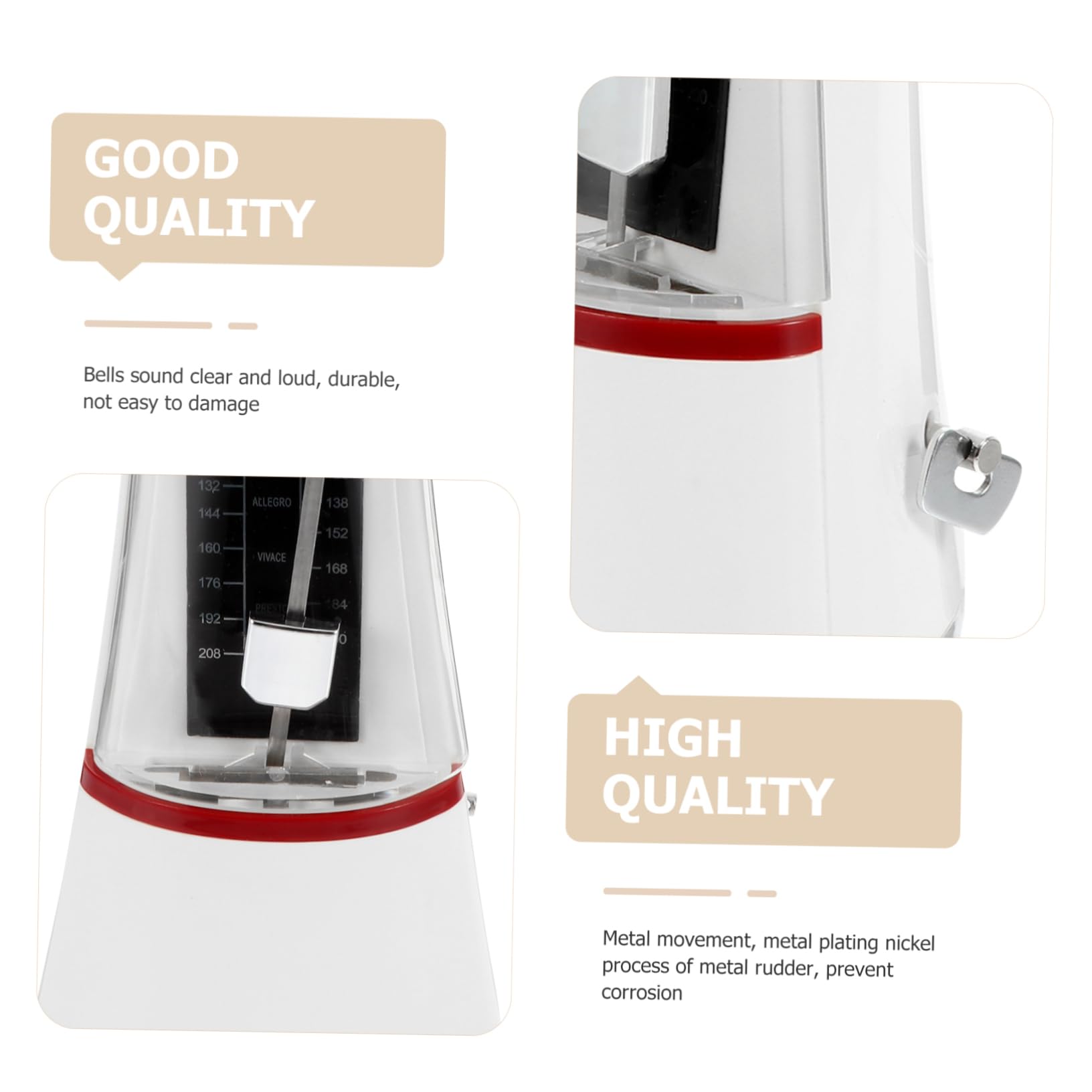 VICASKY Metronome Supply for Beginners and Professionals Mechanical Metronome Precision for Piano Guitar Quality Instrument Practice