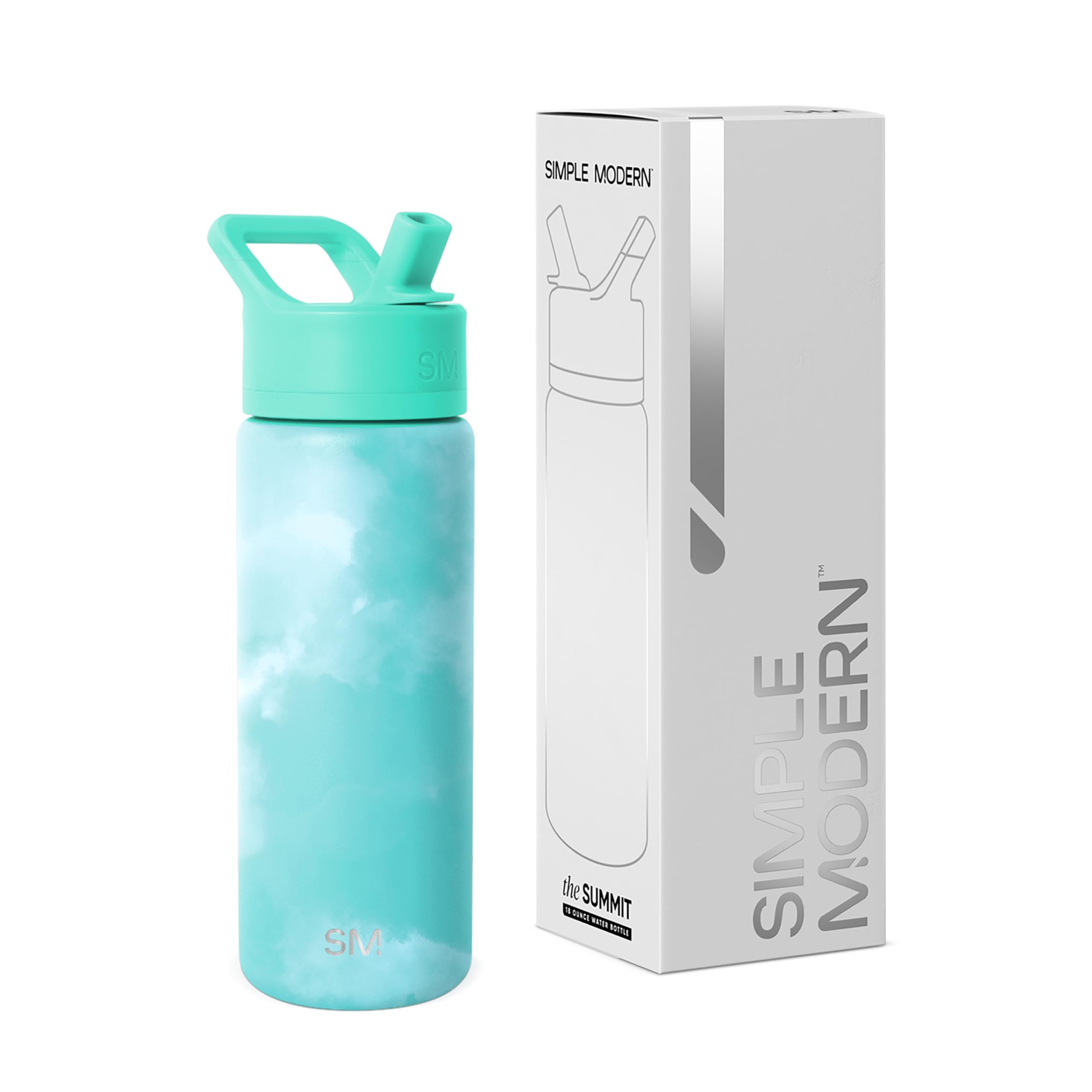 Simple Modern Water Bottle with Straw | Insulated Stainless Steel for Sports Gym | Summit Collection | 22oz | Sea Glass Sage — view 27