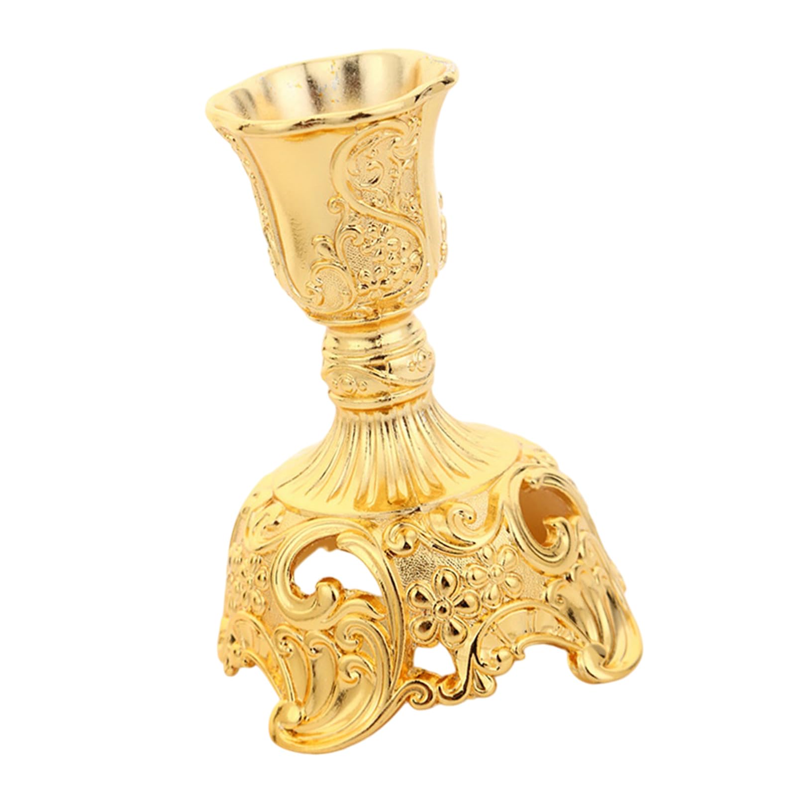 Buxuaaaa Gold European Carving Tea Light Holders Practical Alloy Candlestick Holders For Decorative Display Party Home Decors