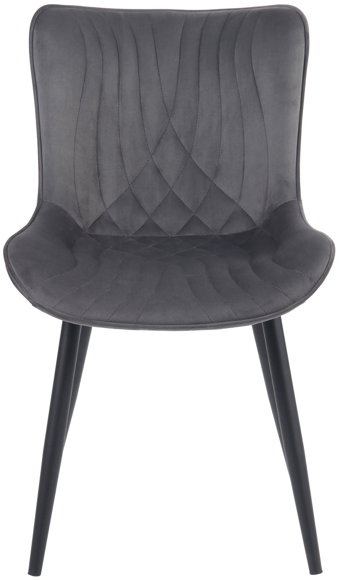 CLP Brady Set De 2 Chaises De Salle à Manger - Sans Accoudoirs Structure En Metal Velours Noir