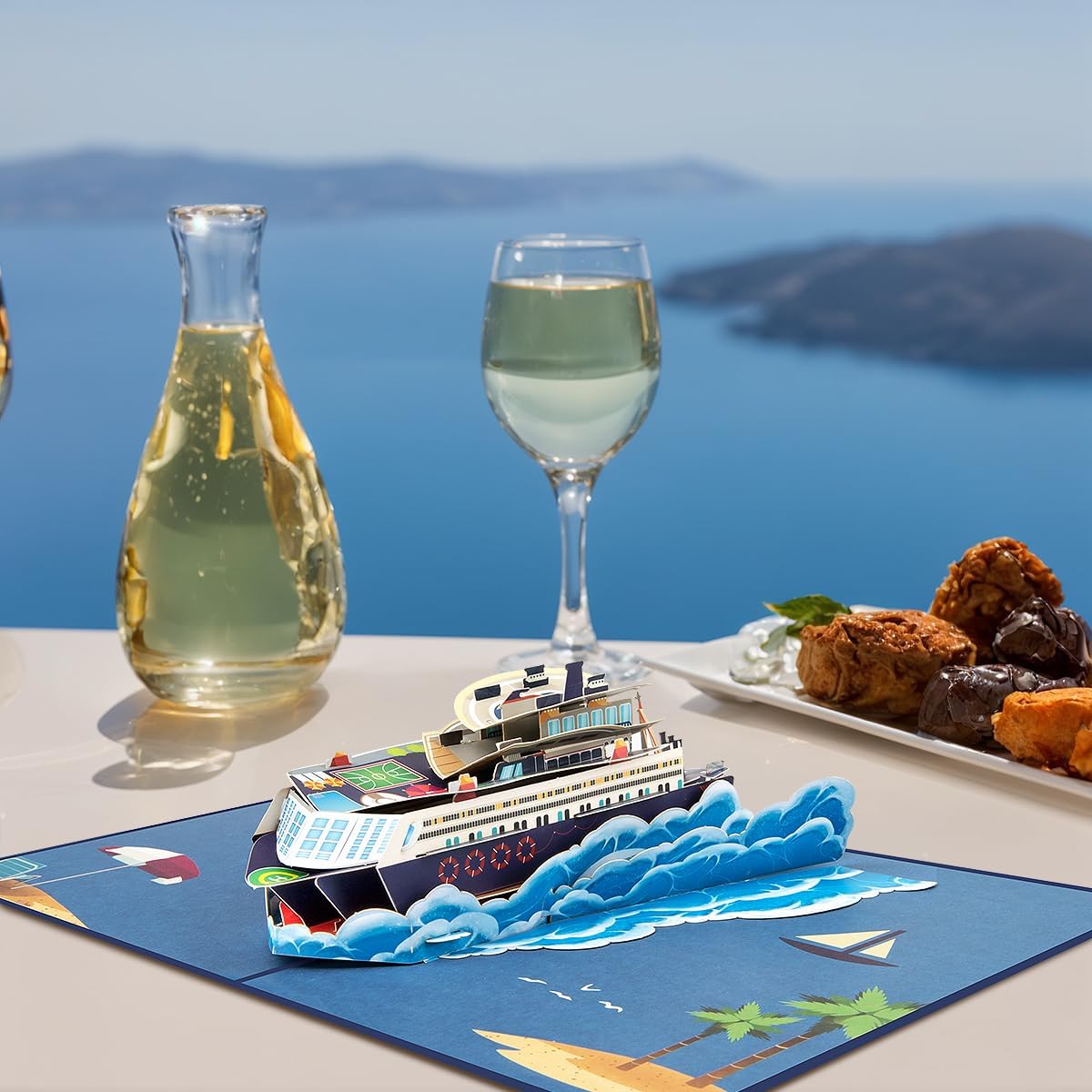 Cruise Ship Father's Day Card, Pop Up Birthday Card, Happy Anniversary Card, Pop Up Greeting Card for All Occasion with Envelope. - Image 4