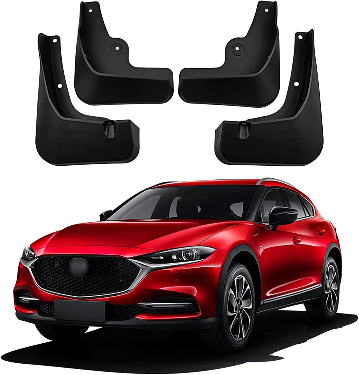 FengXH No-Drill Mudflaps for Mazda CX-4 2020-2023, Bolt-On Kit, Road Legal
