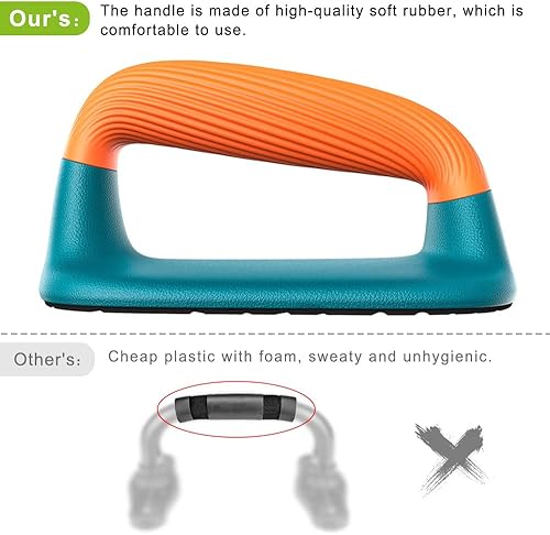 Miniatura 5 de Dolibest Push Up Bar, 12'' High Parallettes Bars with Wooden Handles, Stable and Comfortable Calisthenics Equipment, Suitable for Handstand, L-Sit,