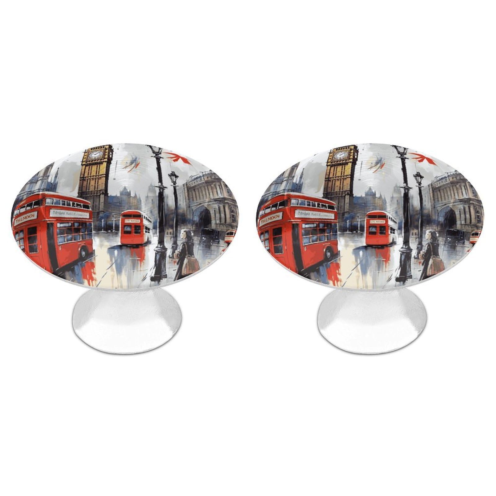 Vstadank Style London Drawer Knob Round Dresser Sturdy Drawer Pulls With Mounting Screws Kitchen Stainless Steel Modern Decorative Handles For Cupboard Closet Bathroom
