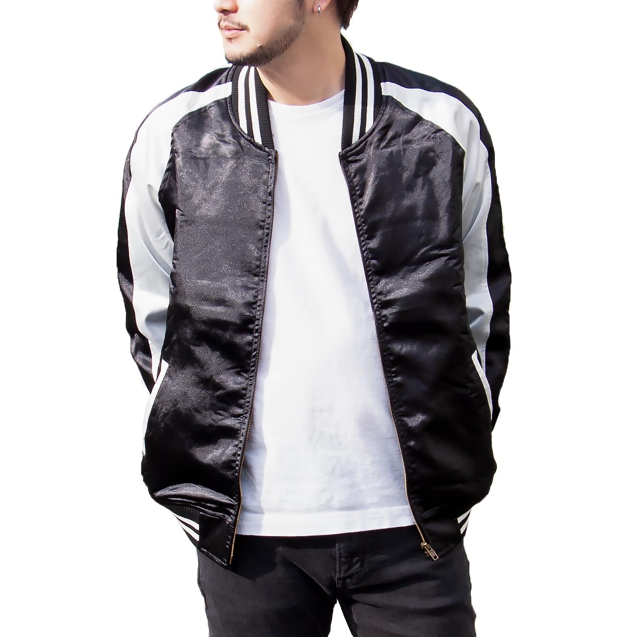 スカジャン ブラック サテン LOS INJOGERNABLES スカジャン ブラック サテン LOS INJOGERNABLES スカジャン