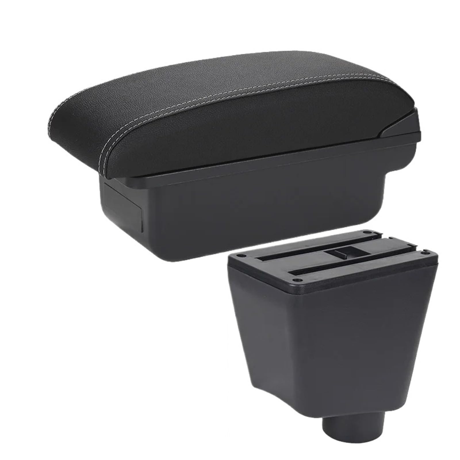 UMDJJU For Clio 4 3 For Captur III IV Car Armrest Box Accessorie Storage Parts Interior Retrofit Car Centre Console Armrest Box(C3 Black white NOUSB)