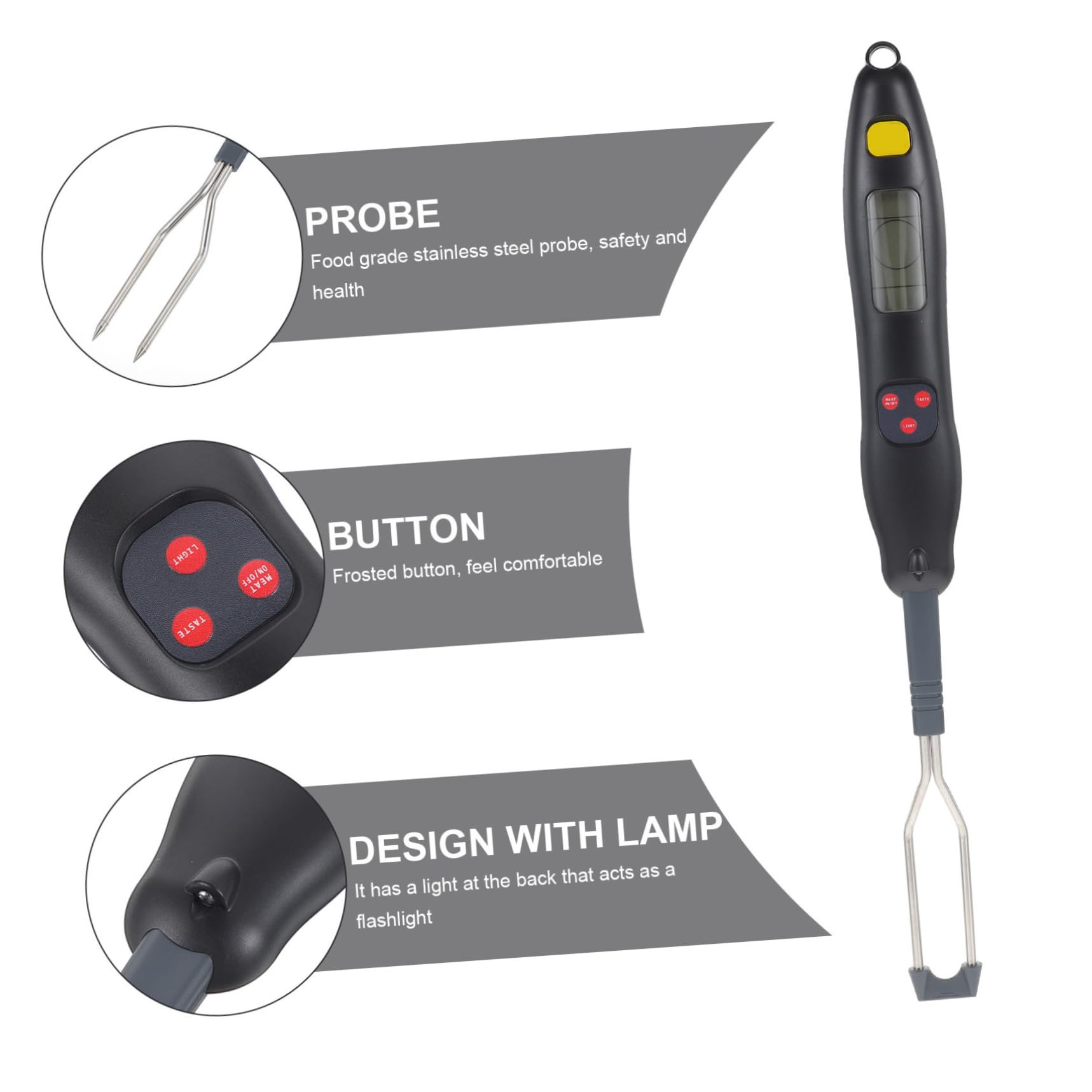 Digitale Grillthermometer Gabel Modell 206 aus Abs und Edelstahl