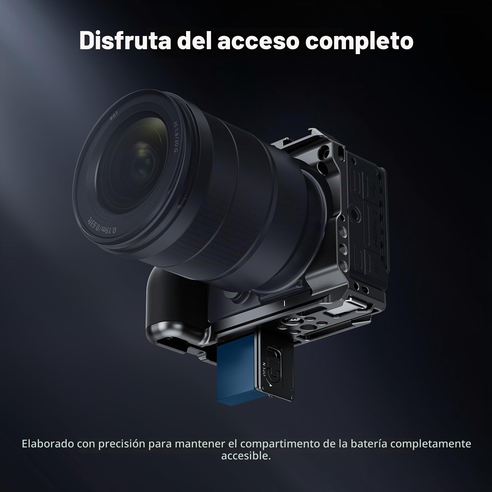 NEEWER Jaula para fp/fp L, Jaula de Cámara Metal con Soporte EVF-11, Roscas 1/4" y 3/8", Placa Liberación Rápida Arca, Agarre Ergonómico Silicona Compatible con Sigma fp fpL dji RS 4 Pro Gimbal,CA132