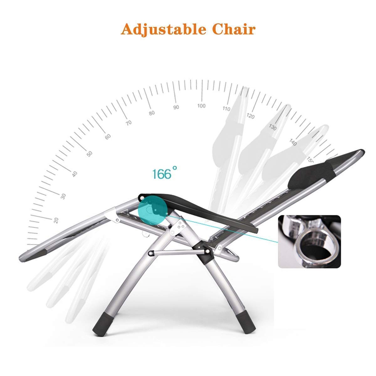 Lettini prendisole, Lettini prendisole resistenti Mobili da giardino, Sedie a sdraio da giardino da campeggio Lettini prendisole pieghevoli reclinabili a gravità zero Lettini prendisole recl
