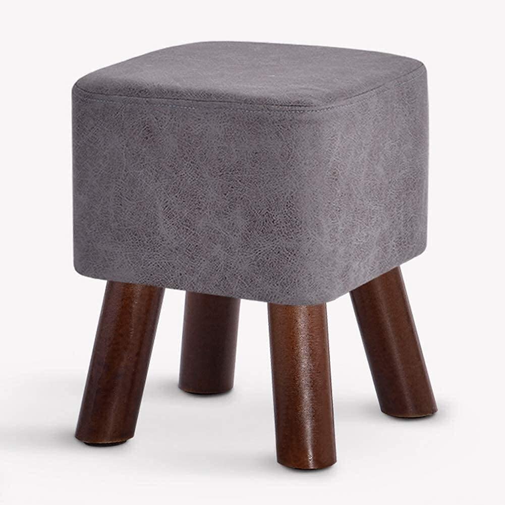 Pouf repose-pieds en bois gris pour salon chaleureux et chambre douillette