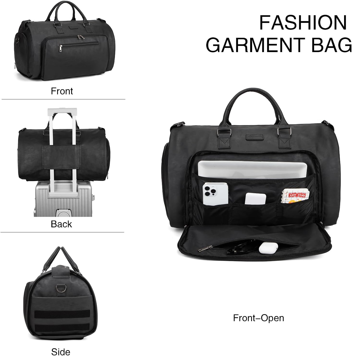 Rolling Garment Bag for Travel. Garment Duffle Bag Luggage Suit for Men and Women. Garment Bag with Wheels - Image 4