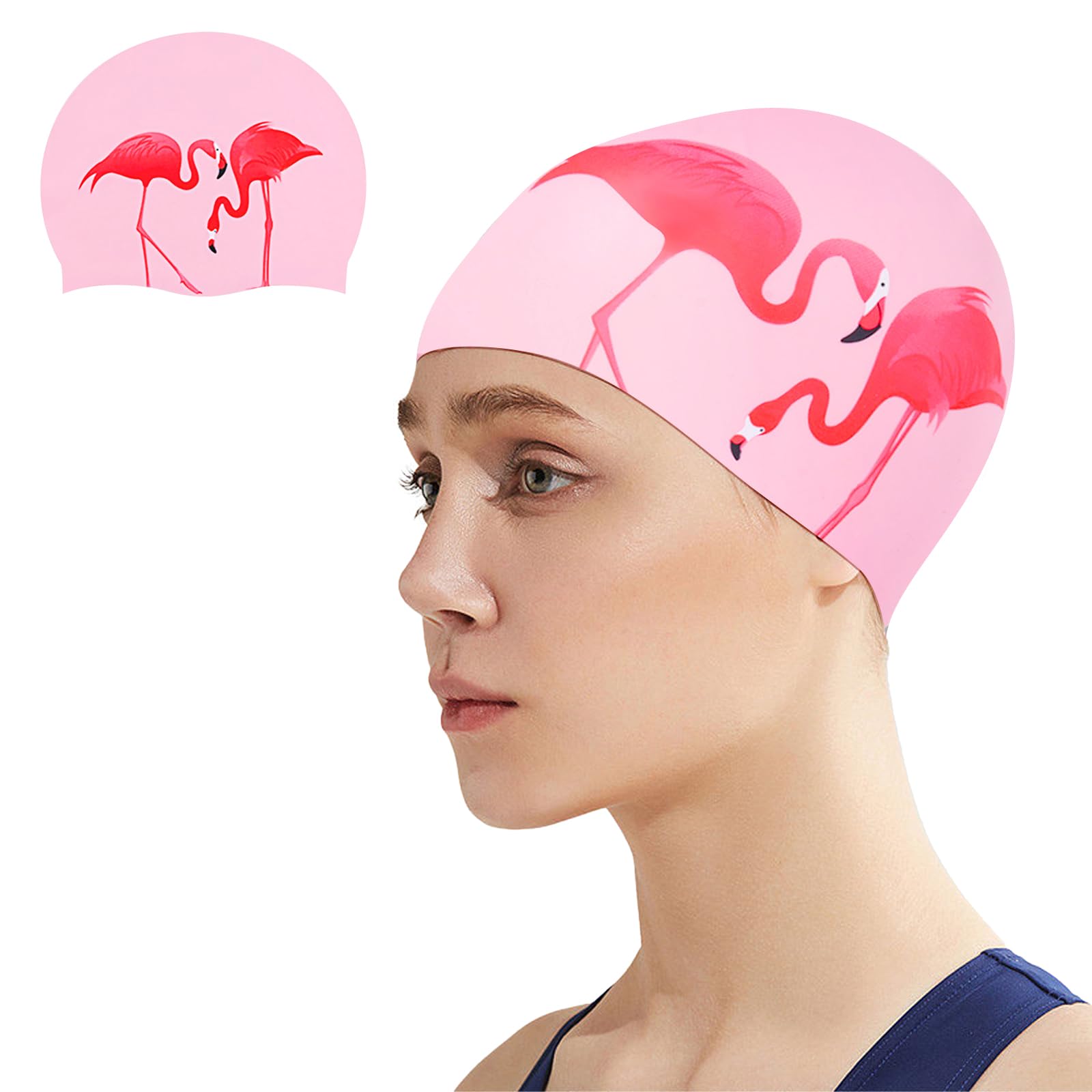 Women's Silicone Swimming Cap For Long Hair - Waterproof Bathing Cap, Comfortable & Elastic Swim Hat For Women And Girls