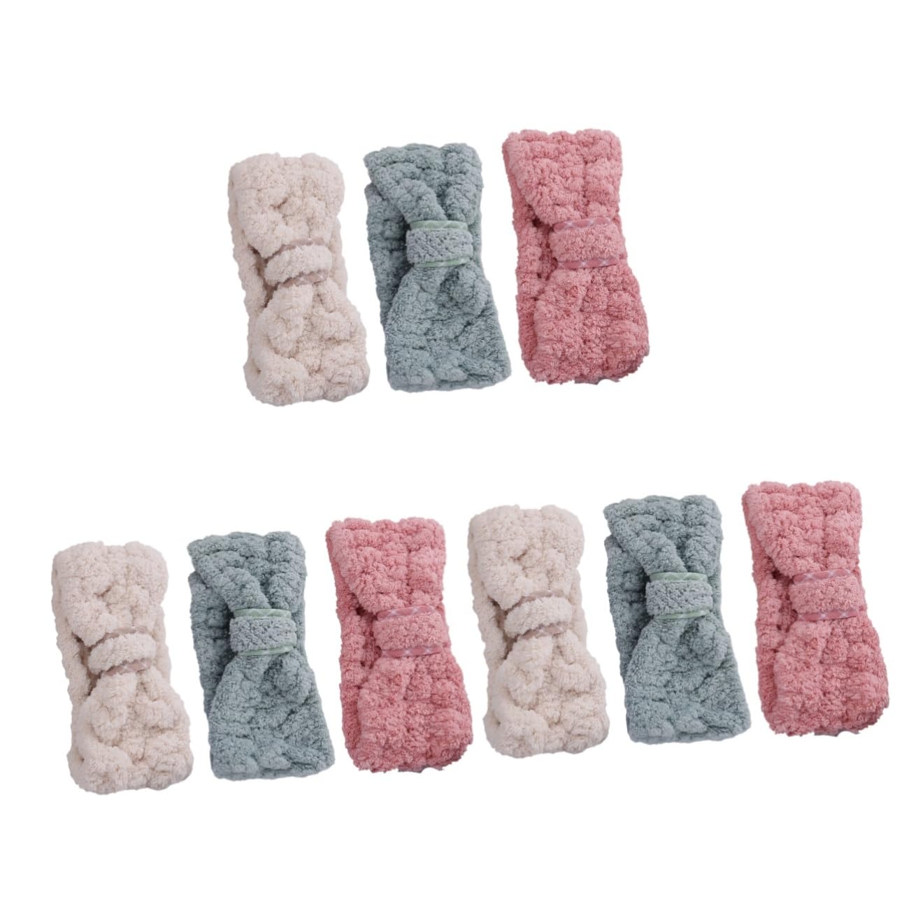 MAGICLULU 9 Stk Stirnband Für Den Sport Gesichtswaschstirnband Make-up-haarband Mit Schleifenknoten Stirnbänder Für Damen-make-up Haarbänder Aus Mikrofaser Bilden Kopfbedeckung Fräulein