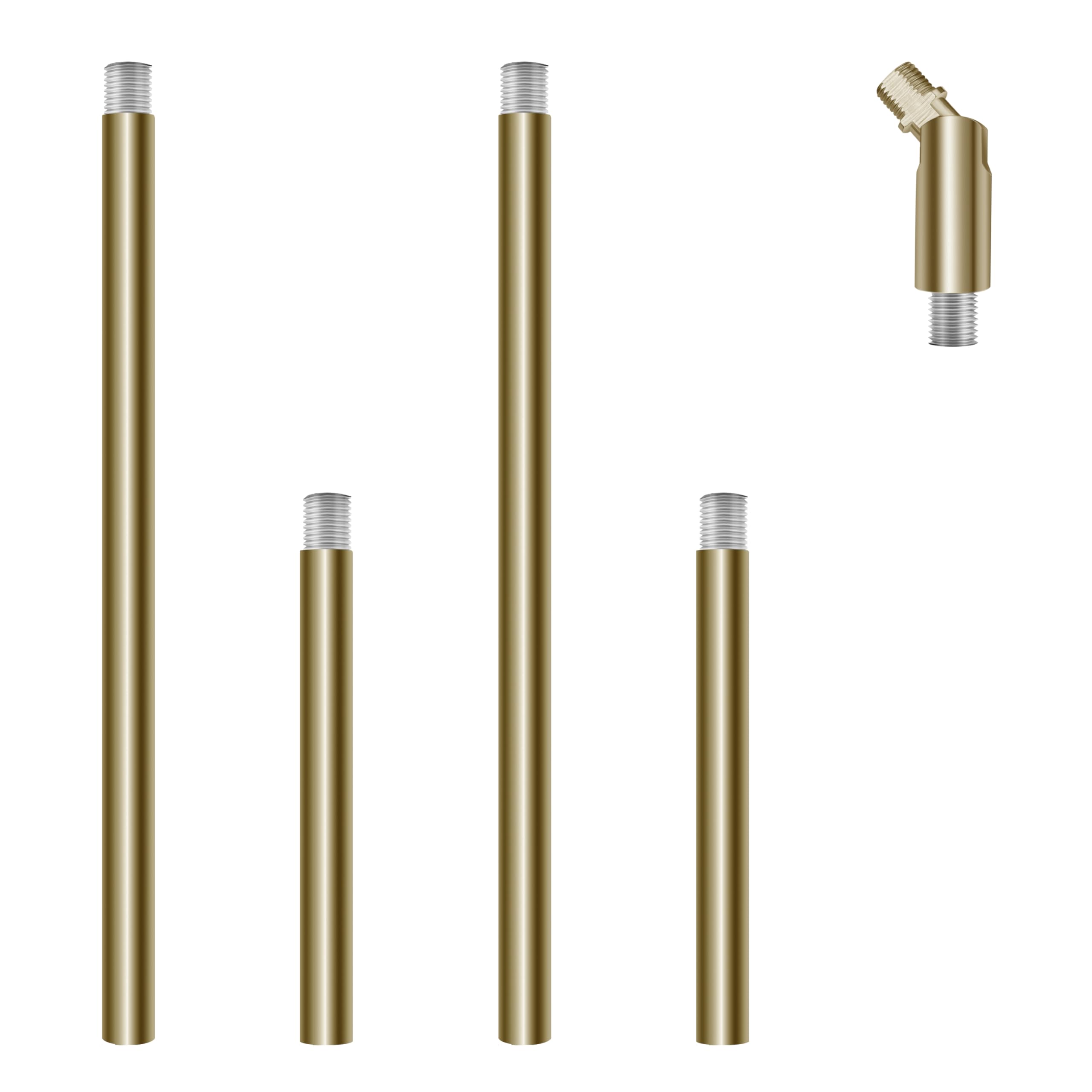 PATIKIL Threaded Lamp Extension Rod Kit – 6 Sets M10 X 1mm Fine Thread With Nipples & Sloped Ceiling Adapter, Dark Bronze