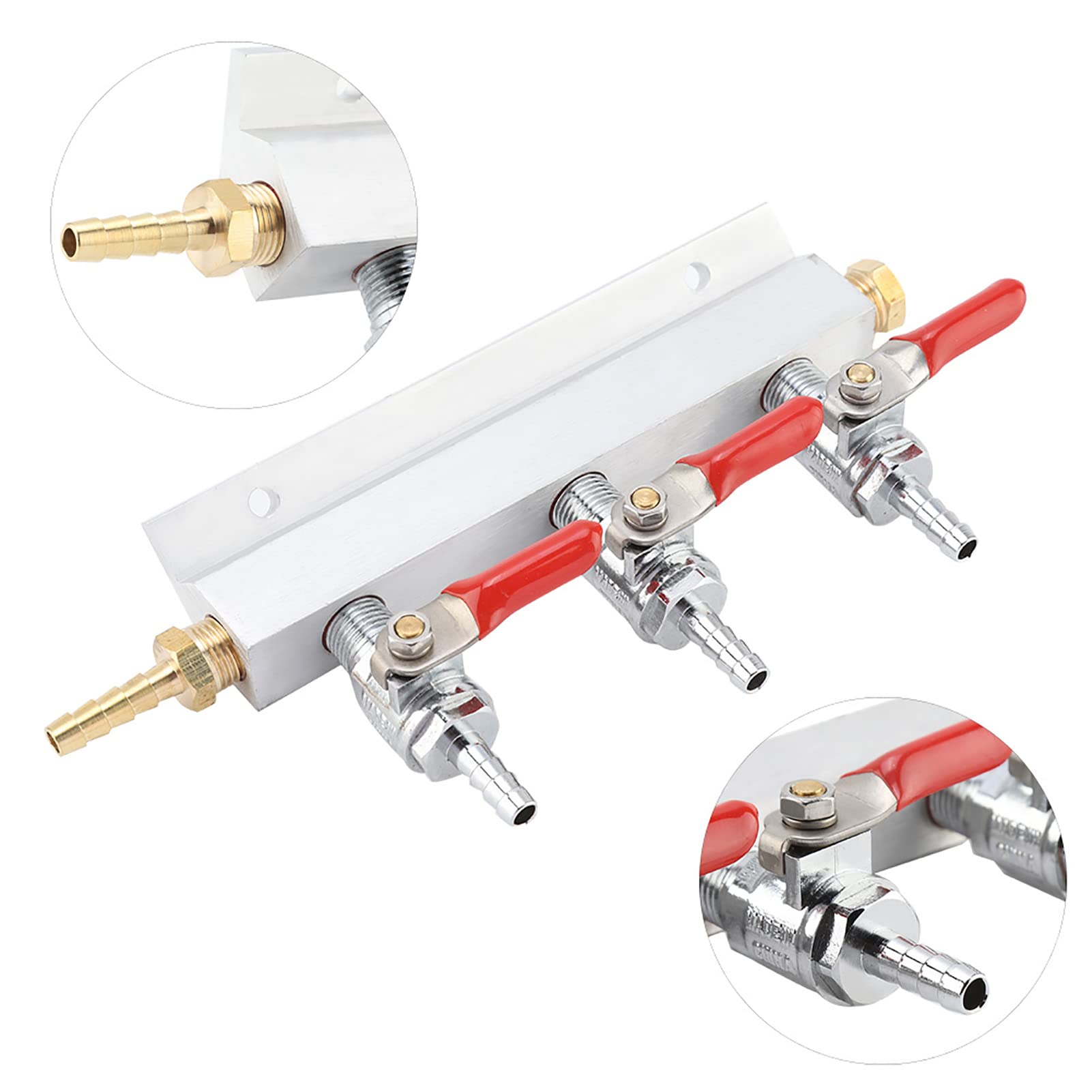 Collecteur de Distribution de Gaz CO2 à 3 Voies, Distributeur de Bière Durable en Acier Inoxydable avec Clapet Anti-retour pour le Brassage Domestique et la Fabrication du Vin