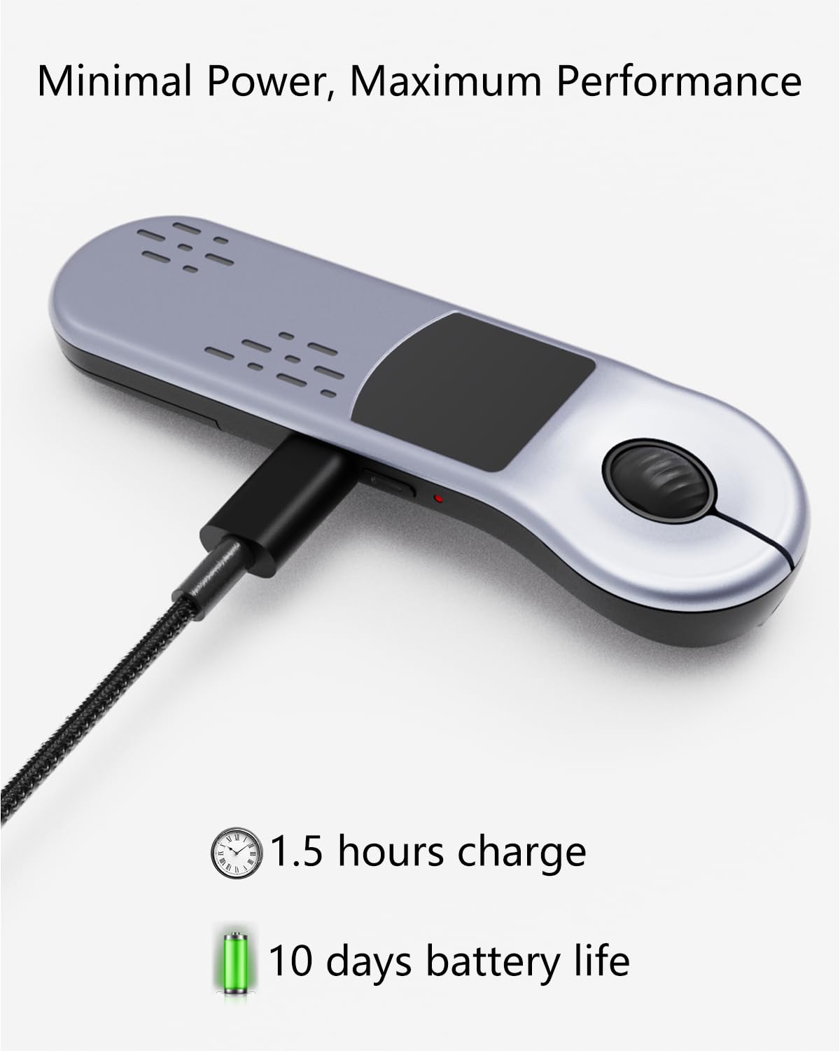 Air Mouse Wiederaufladbarer kabelloser Presenter mit Touchpad für PC/Laptop/iOS/Android, Bluetooth-Fernbedienung für PowerPoint/Keynote/TikTok/Kamera/Kindle App (Silber)