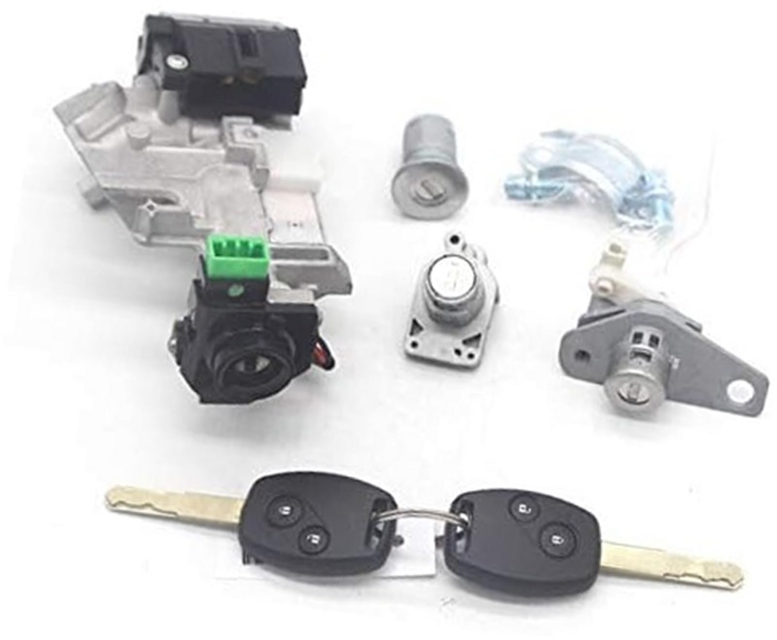 Szwaldaper One Color Auto Door Lock Latch Complete Lock Set Ignition Switch Door Barrel, For Trans 2 Keys With 46 Chip, For, For Civic 06-08