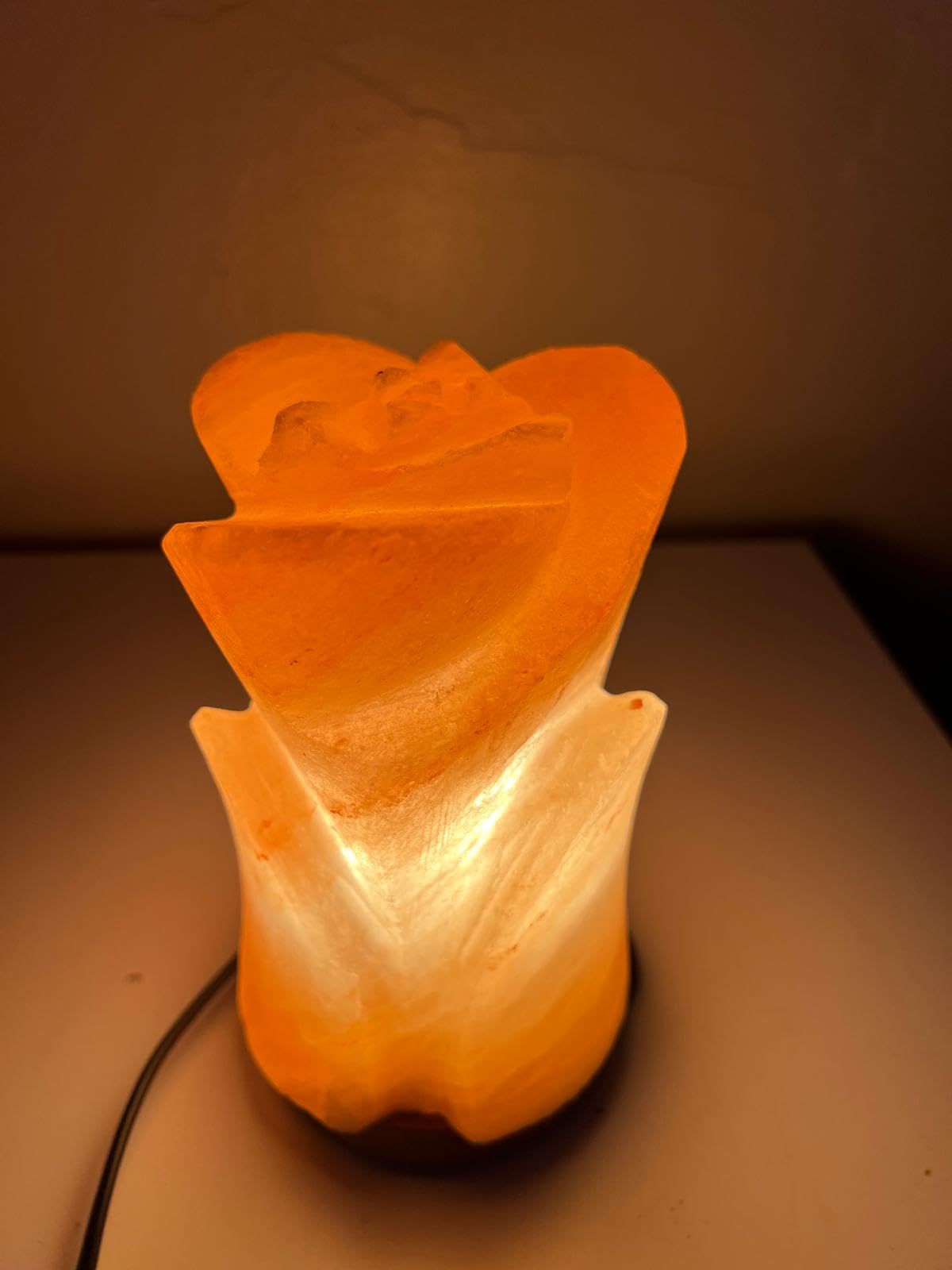 Elkoza Flower Salt Lamp Handmade Wood Silhouette Natural Healing Iones Therapeutic 100% Pure Himalayan Pink Crystal Salt Lamp Fine Quality With Dimmer Switch (, Himalayan 3D Salt Lamp)