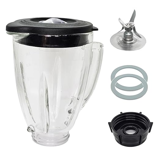 6 Cup Blender Glass Jar with Blade, Blender Replacement Parts for Aspas Para Licuadora Oster Osterizer Classic Series (NOT fit Pro, Master or Versa models)