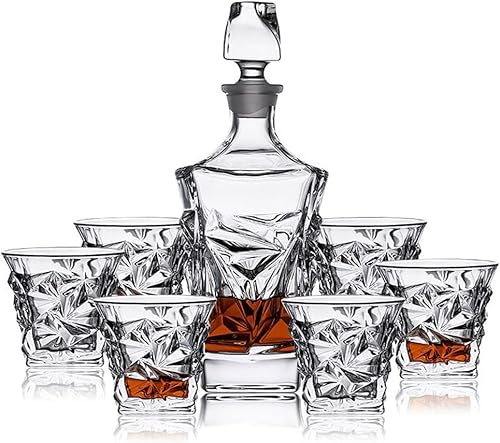 ZSEDP - Juego de copas de vino de whisky de lujo de estilo europeo para botella de vino, decantador de botella de vino
