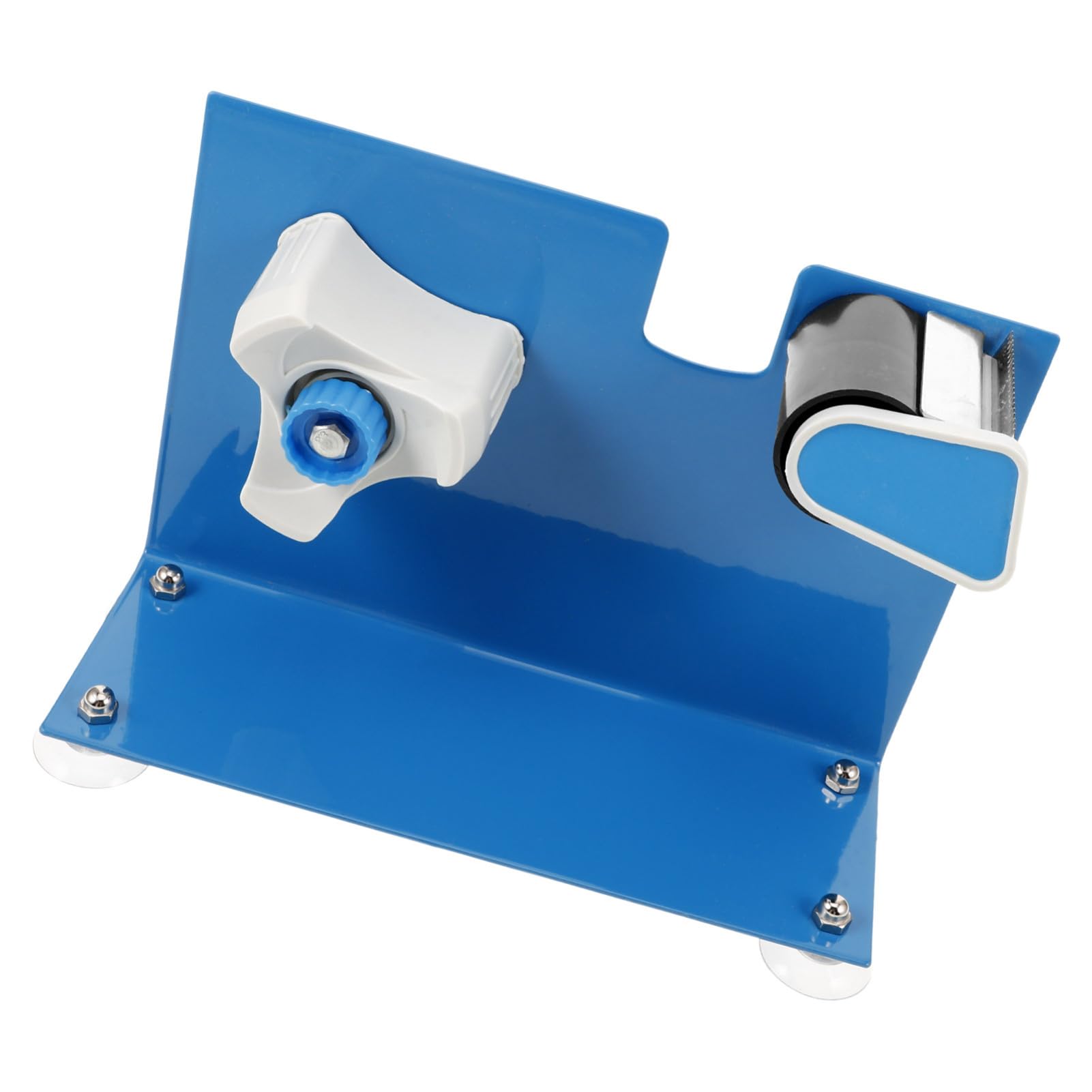 Distributore di Nastro Adesivo da Tavolo con Base a Ventosa Blu | Ferro, per Pezzi Fino a 5cm di Larghezza, Uso Intensivo in Ufficio e Magazzino