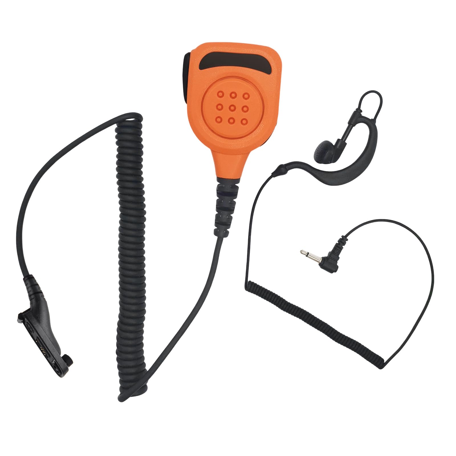 Micrófono de mano con solapa de hombro con conector de audio de 3,5 mm Walkie Talkie manos libres Mikes para Motorola APX 900 6000 8000 XPR 7550 6550 7350 (naranja, IP65 impermeable)
