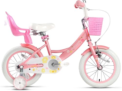 Miniatura 105 de Glerc Maggie Girls Bike, 12-20 Inch Kids Bike for 2-13 Years Old Children, Princess Style Kids Bicycle with Doll-Seat & Basket & Training Wheels,