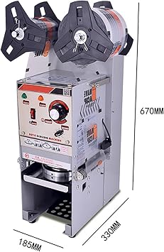 Cup Sealing Machine, 90/95 MM Semi-Automatic Electric Cup Sealing Machine, Height Adjustable, 450 Cups/Hour, Cup Height: Below 17cm, Precise Temperature and Time Setting