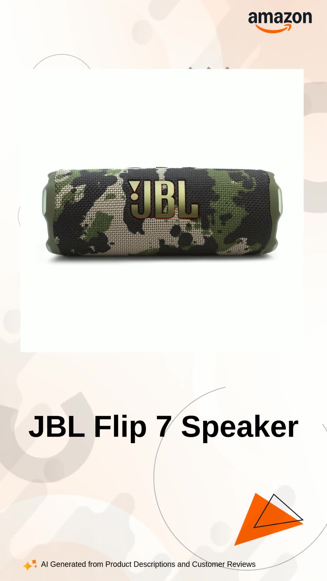JBL Flip 7 Wireless Portable Bluetooth Speaker, Bold Pro Sound