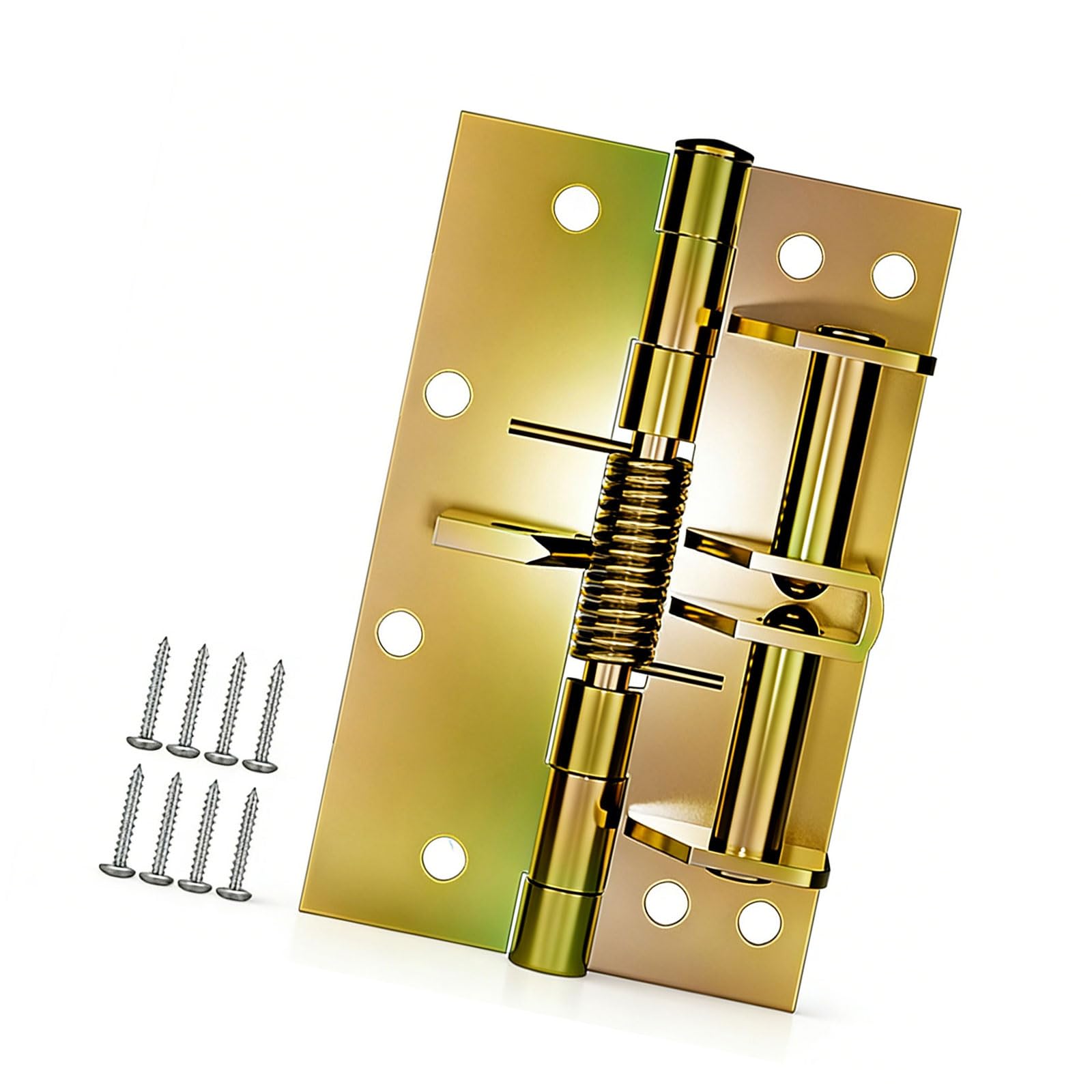 Hzbb Color Steel Gold Auto Close Adjustable Spring Hinge Stainless Steel Quiet Mechanism For Cabinet Door Rustproof Steel Door Joint