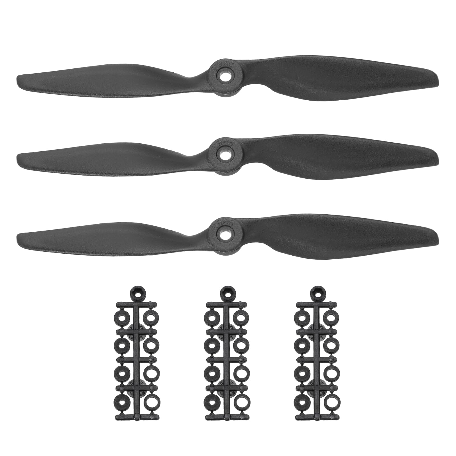 sourcing map 3 Pcs 9x6 Inch Propeller RC Propellers 2-Vane Blades Props with Washer for RC Airplane Aircraft Prop Controlled Airplanes Lightweight Drones, Black
