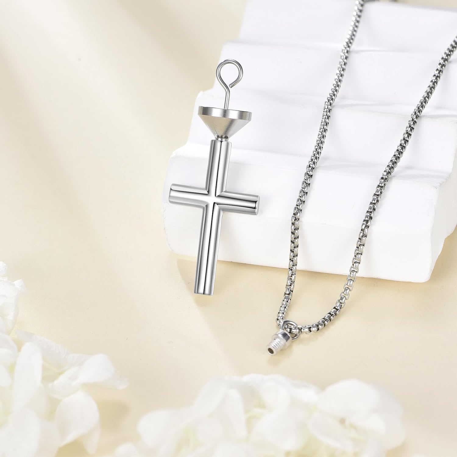 925 Sterling Silver Cross Necklace for Men & Women Crucifix Jesus/Cross Pendant with 22"+2" Stainless Steel Chain Jewelry Gift for Christmas, Father's Day, Mother's Day, Birthday-Gift Box Included - Image 2