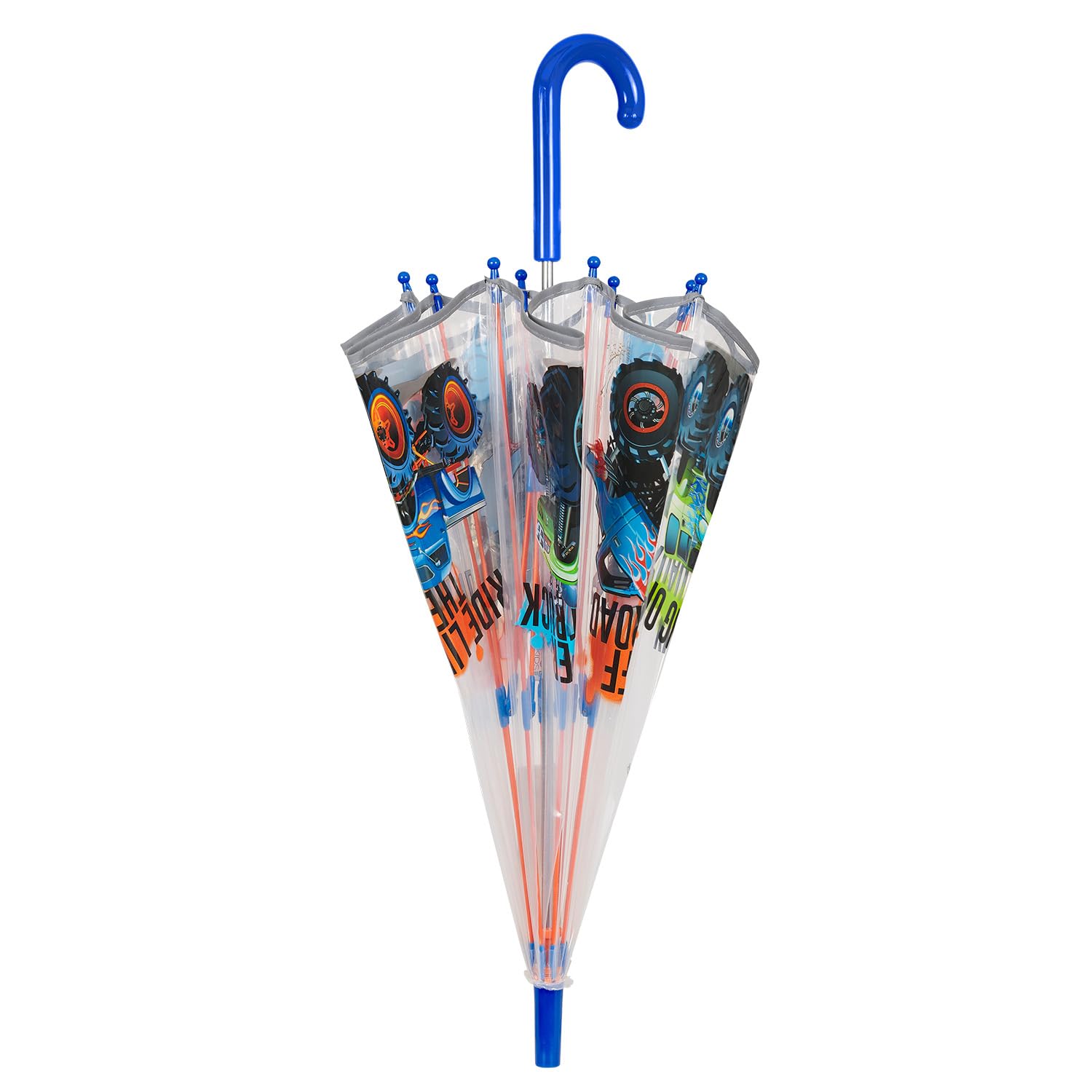 PERLETTI Ombrello Bambini Trasparente 3 4 5 Anni - Ombrello Pioggia Lungo Bambino Bambina a Cupola Antivento - Ombrellino Bimbo Asilo Resistente con Apertura di Sicurezza - Diametro 64 cm