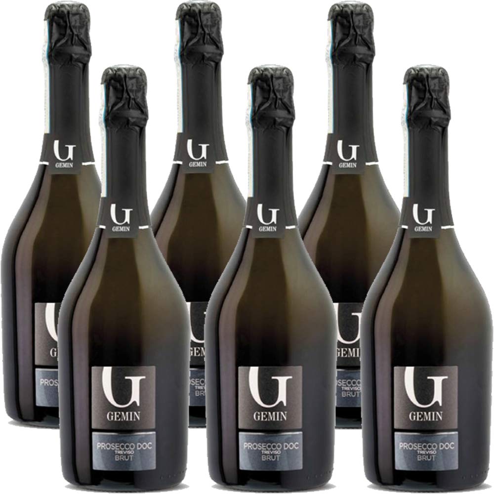 Prosecco DOC Treviso Brut Millesimato | Gemin | 6 Bottiglie da 75 Cl | Idea Regalo