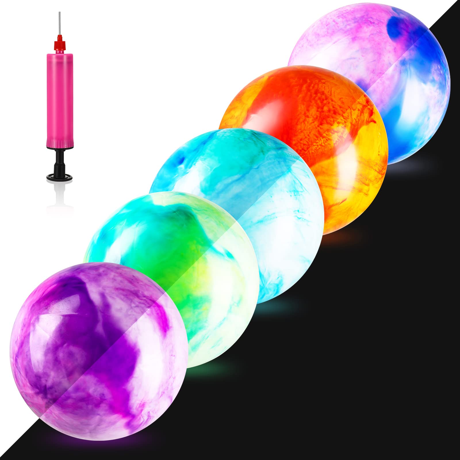 Buy 5 Pcs 15 Inches Glow in The Dark Balls Light up Beach Balls Light