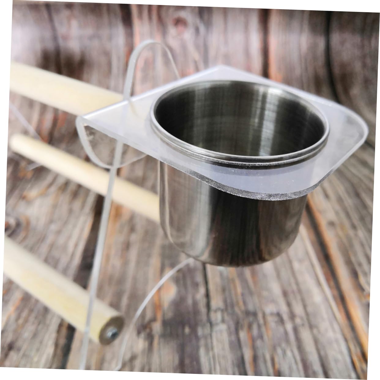 Hohopeti Accesorios para Loros Loro Suministros Percha De Acrílico Perca De Pájaro Tazón De Loro Alimentador De Aves Birdemia Percha De Pájaro Loro Juguetes Bambú Escritorio