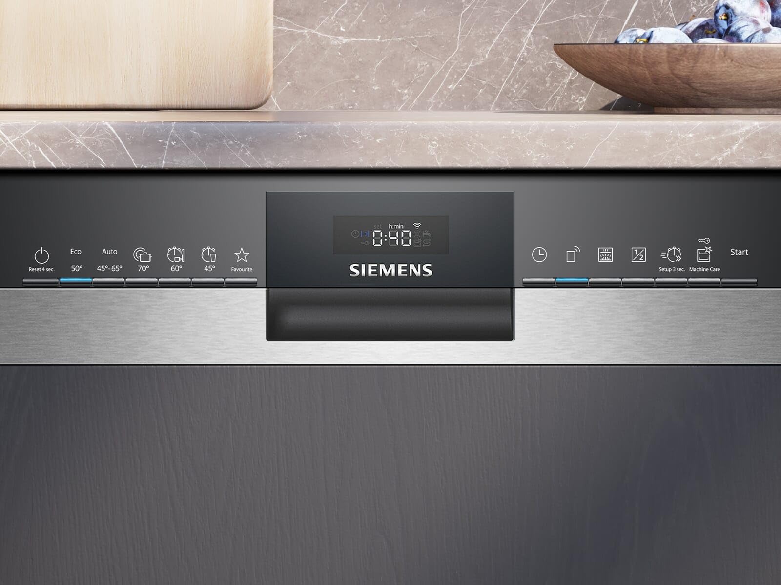 Siemens SX53ES22CE, iQ300 - Lavastoviglie intelligente, parzialmente integrata, XXL, 60 cm, apertura automatica della porta all'estremità del programma, particolarmente silenziosa, intesiveZone,