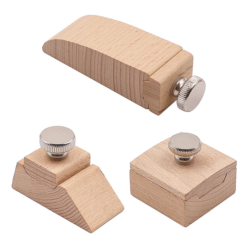 Muiltvoe 3 Pcs Leather Sandpaper Handmade Bevel Small Natural Square Hand or Polishing Tool Craft Holder for Sanding Sanders