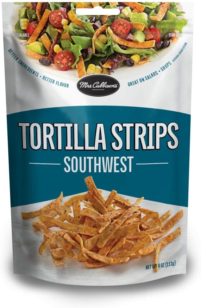 Mrs. Cubbison's Tortilla Strips - Santa Fe Style, Great for Snacking, Soup and Salad Topper - Southwest Flavor, 4 Ounce (Pack of 9)