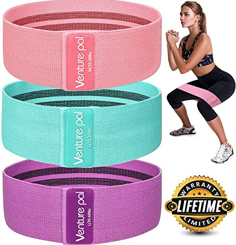 Venture Pal Resistance Loop Exercise Bands 3 Set for Legs and Butt,Non Slip