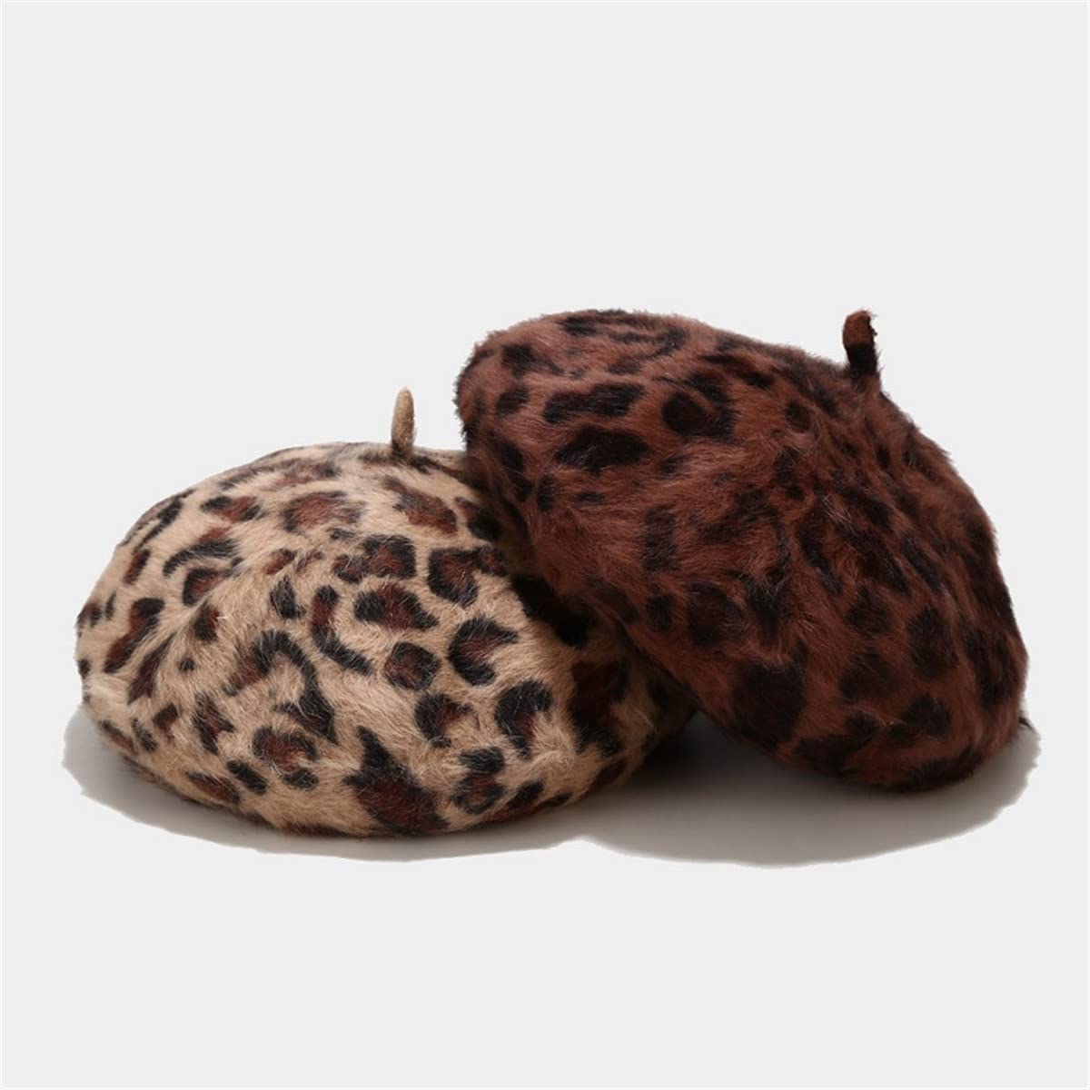 Amazon.com: Czsycdsf Womens Warm French Beret Hat Leopard  display picture 2