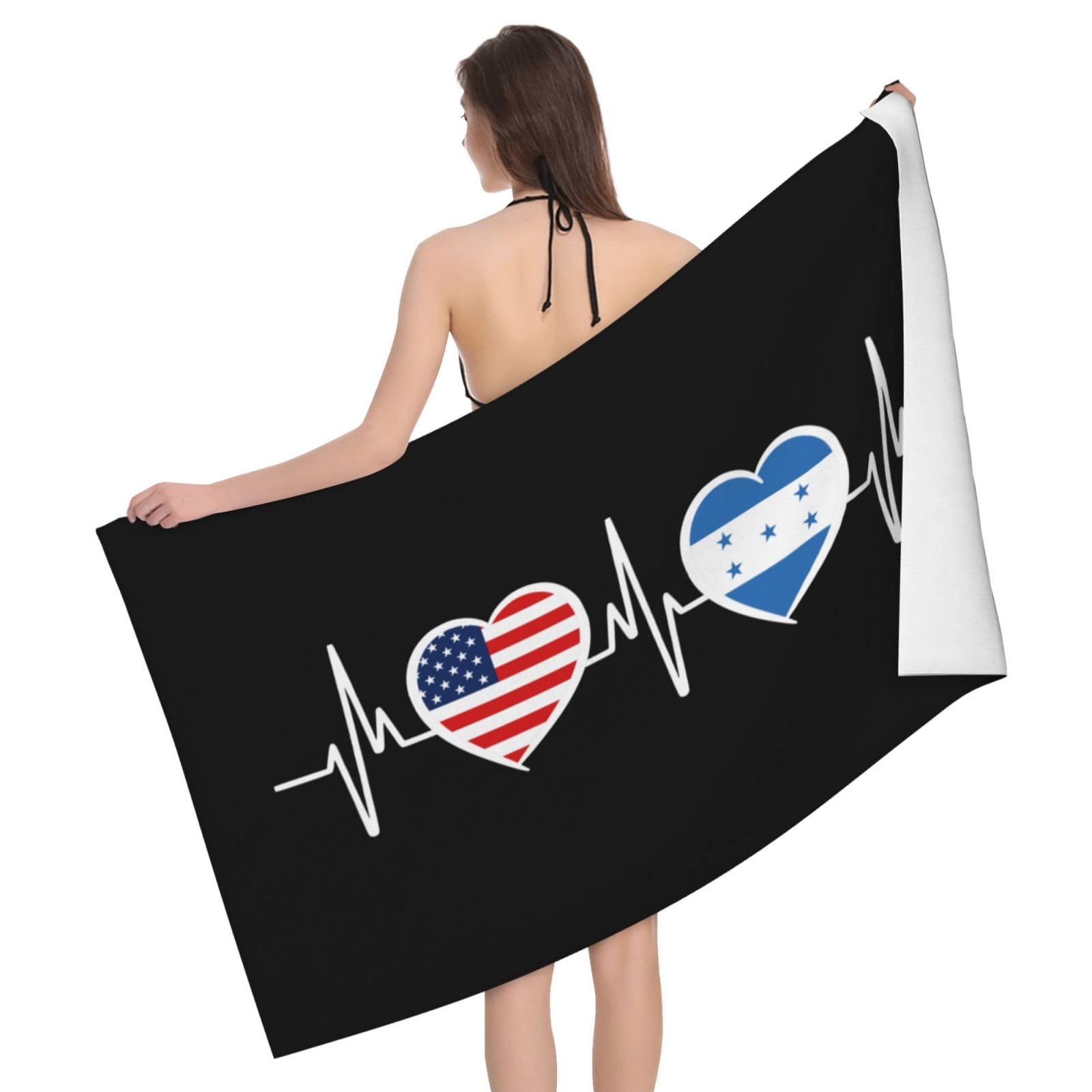 HLBSDM Microfiber America Honduras Flag Beach Towel Quick Dry Soft Sand Free Beach Towels for Pool Swim Beach Lightweight Thin Towels