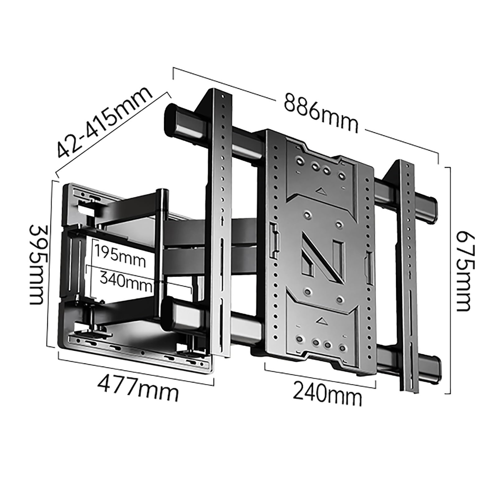 Soporte de pared para TV de movimiento completo para televisores de 40 a 100 pulgadas, brazos articulados, soporte ajustable giratorio e inclinable para pantallas planas y curvas