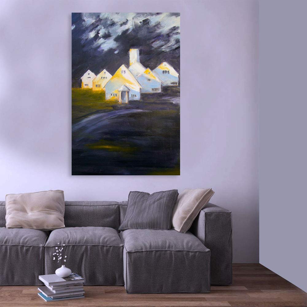 Inephos Unframed Canvas Painting - Beautiful Barn Art Wall Painting for Living Room, Bedroom, Office, Hotels, Drawing Room (91cm X 61cm)