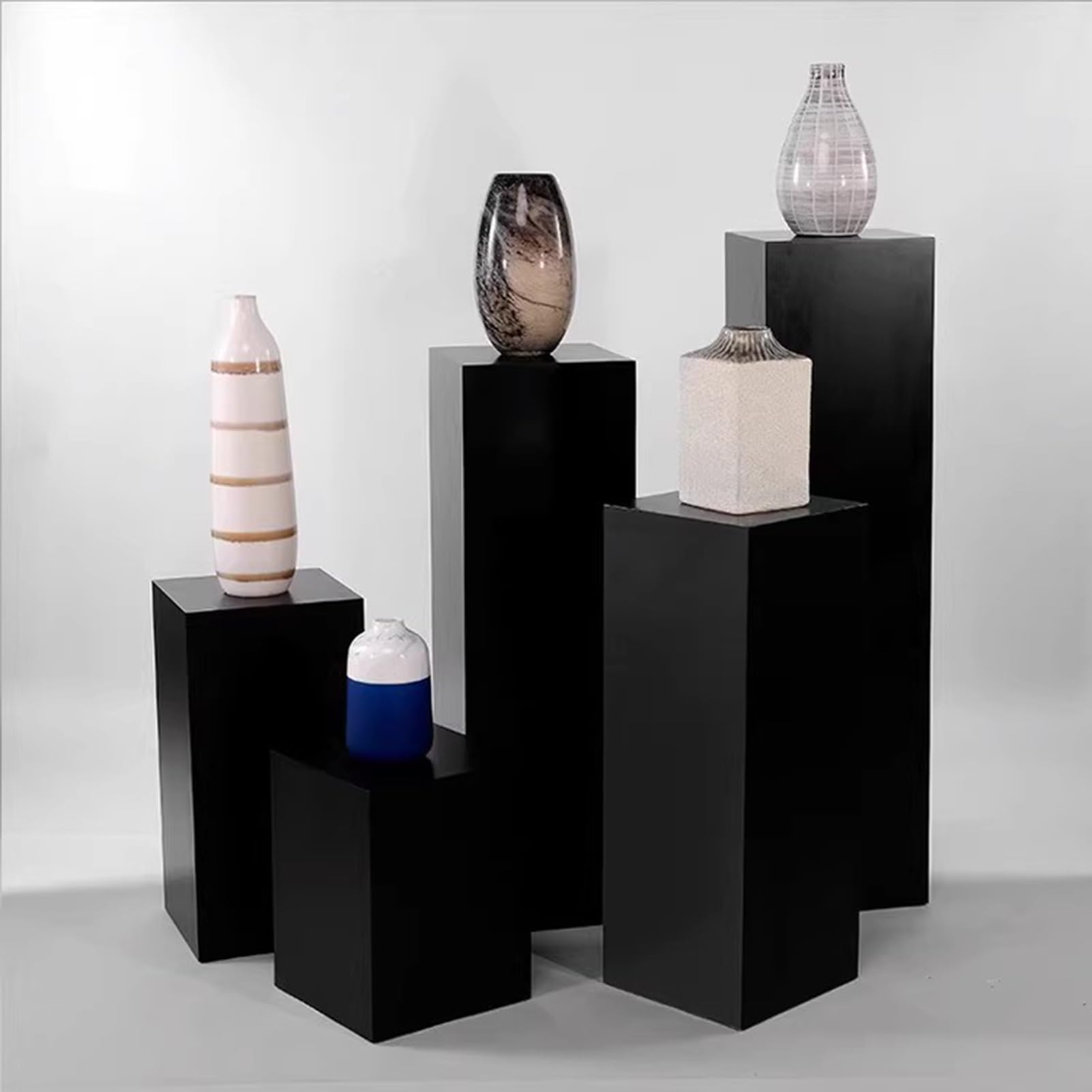 Noir Socles D'affichage, Accueil Mariage Fêtes Magasin De Vêtements Cube De Collection, Pilier De Décoration D'événement Présentoirs À Gâteaux De Fleurs, Mannequin Base De Plate-forme(30x30x30CM)