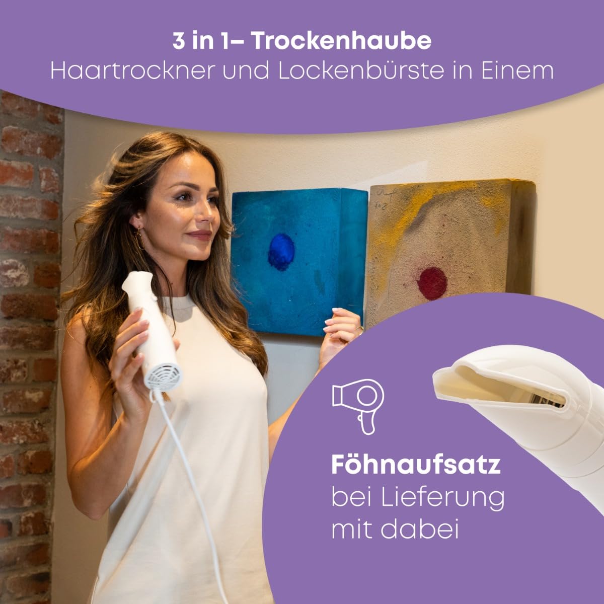 ProfiCare® Trockenhaube | Trockenhauben für Haare | Föhnhaube und Lockenbürste in Einem | Diffuser Cap mit 2 Stufen | Ionisierungsfunktion | Kaltstufe | Trockenhaube Schwebehaube | 400W | PC HTH 3003