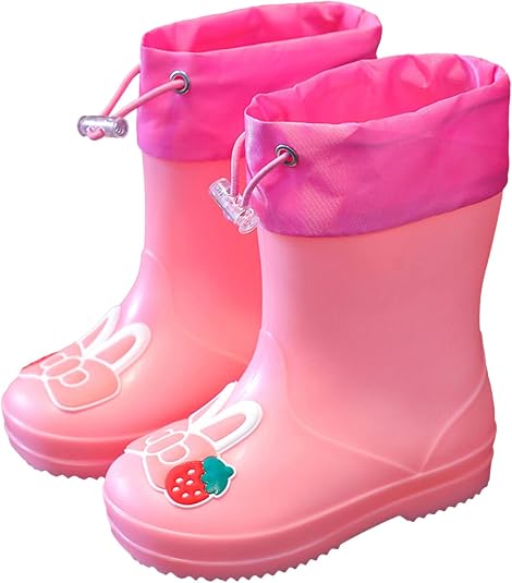 Yecilanth Bottes de pluie fourrées et imperméables pour enfants, hiver et mi-saison